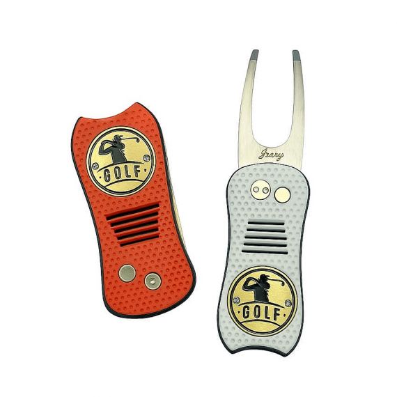 abs switchblade divot repair tool with soft enamel marker